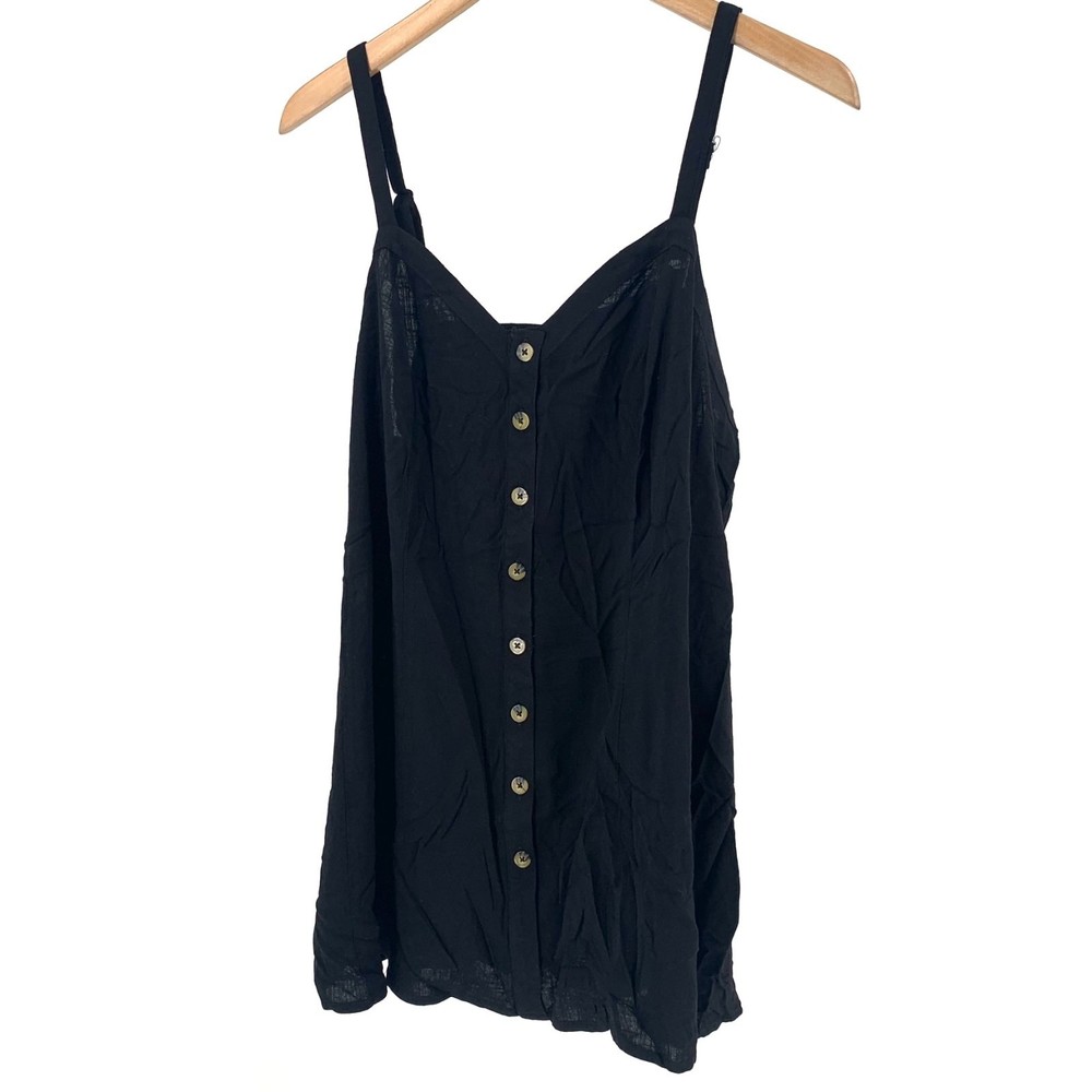 Torrid black buttoned spagetti strap tank top 2